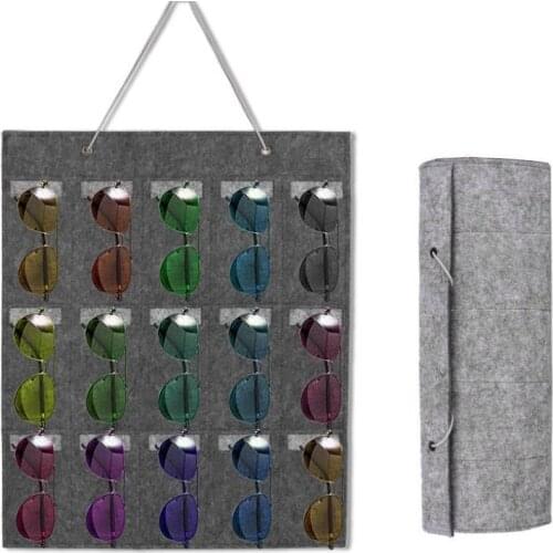 Multi-slot Non-Woven Hanging Organizers Fabric Sunglasses Organizer Hanging Storage Holder Eye Box Glasses Eyewear Protector Bag