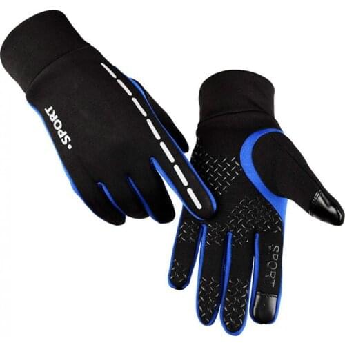 Autumn and Winter Reflective Outdoor Cycling Gloves for Men and Women Warm and Velvet Touch Screen Waterproof and Windproof Glov