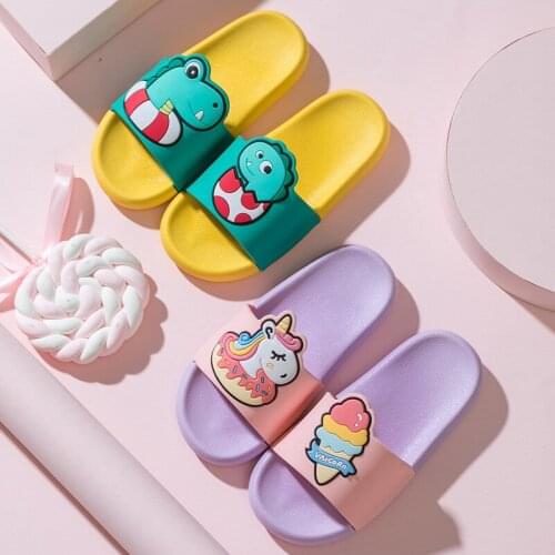 2-5T 2021 Baby Boys Girls Fashion Kid Cartoon Dinosaur/Pony Non-slip Summer Beach Accessory Casual slippers childrens Shoes