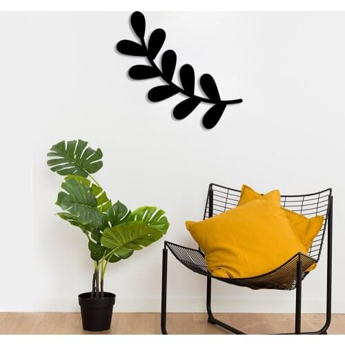Oval Leaf Branch Piece Pattern Wall Room Home Accessory Wooden Table 50x46cm
