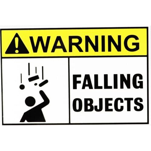 Warning about The Danger of Falling Objects Car Sticker PVC Personalized Windows Exquisite Waterproof Decal Customizable Colors
