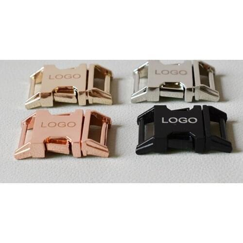 20 Pcs engraved buckle quick release buckle for 15mm webbing diy dog collar accessory free engraving service customize LOGO