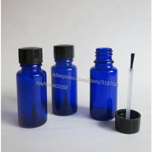360pcs/lot 15ml Empty Nail polish Bottle,15cc Blue Glass Nail Polish Container, Cosmetic Packaging