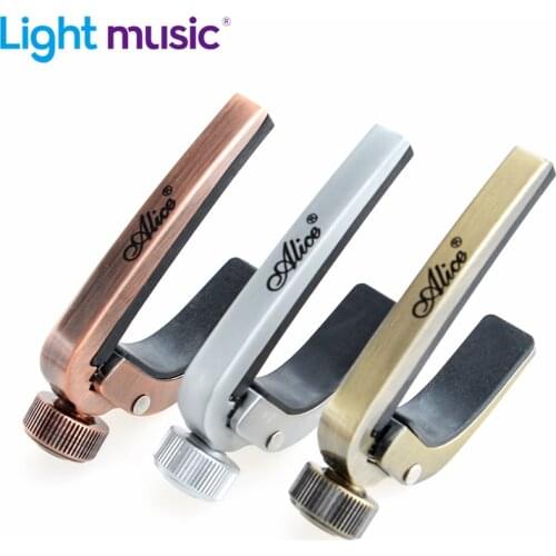 Alice A007J Adjustable Roller Metal Guitar Capo Clamp Key Capotraste for Acoustic Electric Guitar Zinc Alloy Pearl Chrome Bronze