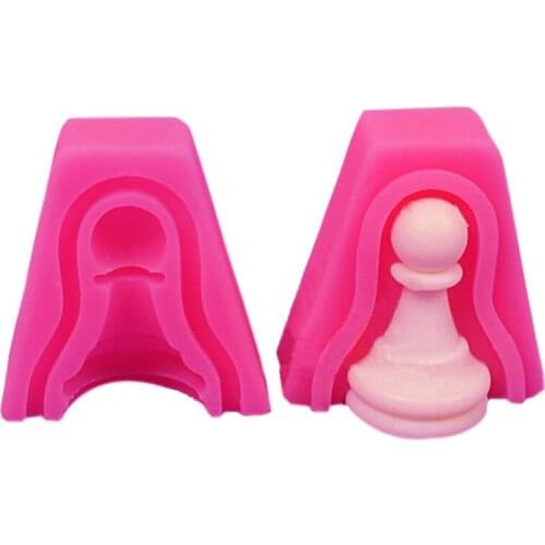 Silicone Candle Moulds Fondant Chess Pawn soldiers cooking tools decoration baking Fondant Sugar Craft Molds DIY Cake T0762