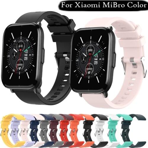 Silicone 20mm WatchBand Strap For Xiaomi MiBro Color / Mibro Air Smart Bracelet Wristband For Xiaomi Haylou LS02 / Realme Belt