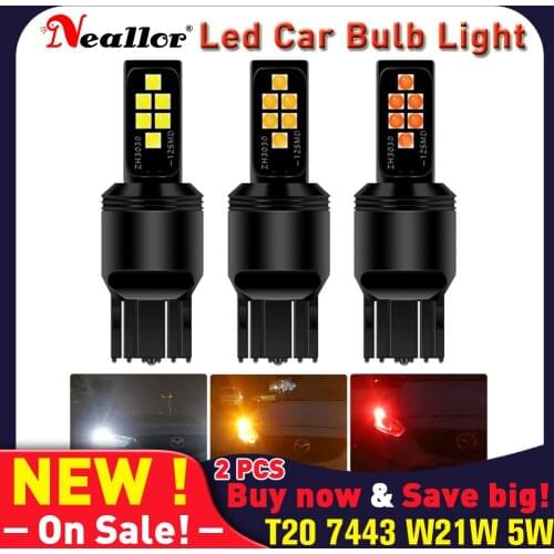 T20 7443 W21W 5W 7440A Led Canbus Drl Turn Signal Side Lights Bulbs On Car 1156 P21w Ba15s 1157 Ba15D Brake Diode Lamps For Auto