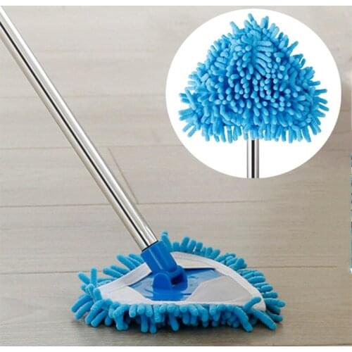 Triangle Dust Mop for Cleaning Floor Magic Bailout Retractable Glass Ceiling Washing Squeeze Flat Home and Kitchen Chenille Mini