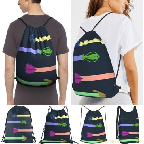 Unisex Drawstring Bags Subnautica Aquarium Women Drawstring Backpacks Men Outdoor Travel Backpacks Training Fitness Bag
