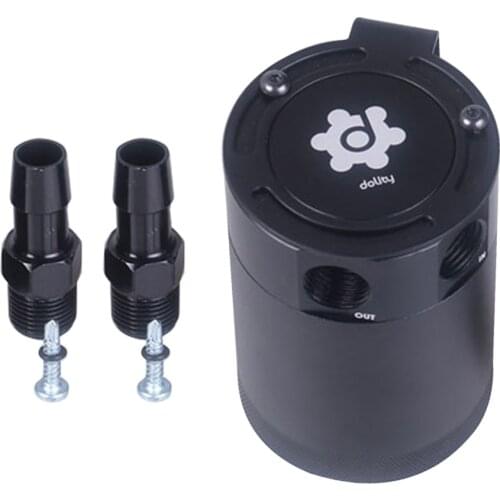 1 Pcs Universal Oil Catch Can Compact Baffled 2-Port Aluminum Reservoir Oil Fuel Tank Parts Two Hole Breathable 50 Micron Filter