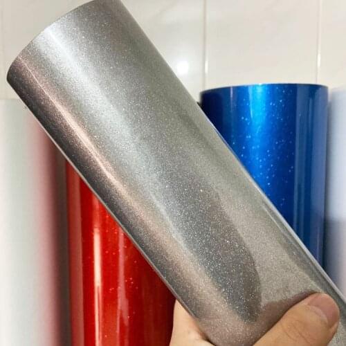 Premium High glossy silver Diamond pearl glitter wrapping vinyl film Glossy silver diamond glitter car sticker