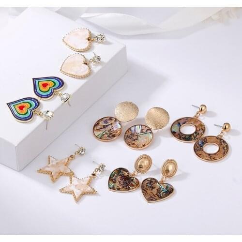 New Brown Earrings Retro Earrings Women Pearl Fashion Personality Pendant Earrings 2021 Fashion Jewelry