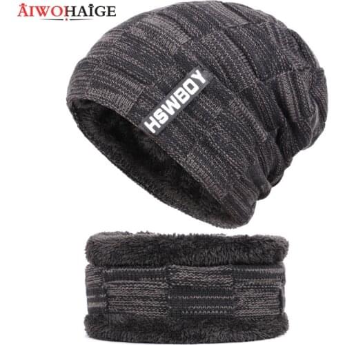 2020 Winter Beanies Men Scarf Knitted Hat Caps Mask Gorras Bonnet Warm Baggy Winter Hats For Men Women Skullies Beanies Hats