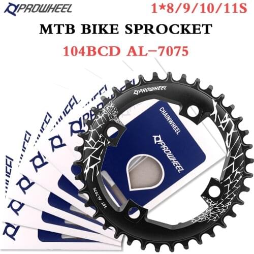 PROWHEEL 104BCD Mountain Bike Sprockets 32/34/36/38/40T sprocket/7075 aluminum material MTB Wide and narrow tooth sprocket