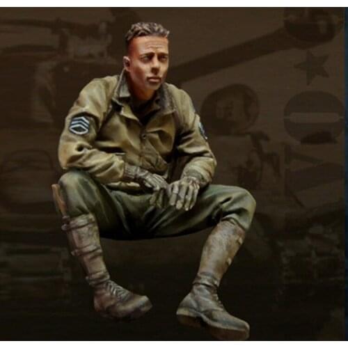 1/35, U.S. Tank Commander (1) 1944-45, Sitting position, Resin Model Soldier GK, Military theme, Unassembled and unpainted kit