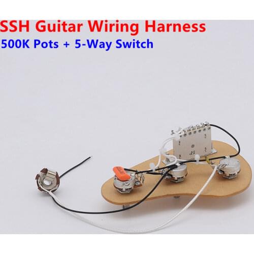 1 Set SSH Electric Guitar Wiring Harness ( 3x 500K Pots + 5-Way Switch + Jack ) For ST