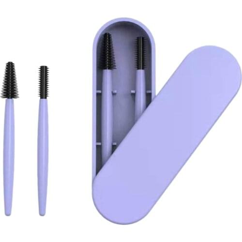 1Set Mascara Wands Eyebrow and Eyelash Brush Reusable with Portable Case