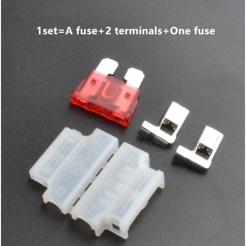 10sets Auto Standard Middle Fuse Holder + Car Truck ATC/ATO Blade Fuse 3A 5A 7.5A 10A 15A 20A 25A 30A 35A 40A