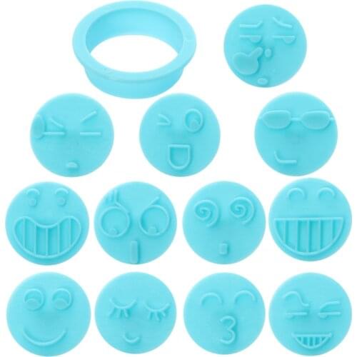 12pcs Table Situation Modeling Seal Cookie Cutter Plastic Biscuit Kitchen Baking Knife Fruit Cake Mold Embossing Printing Tools