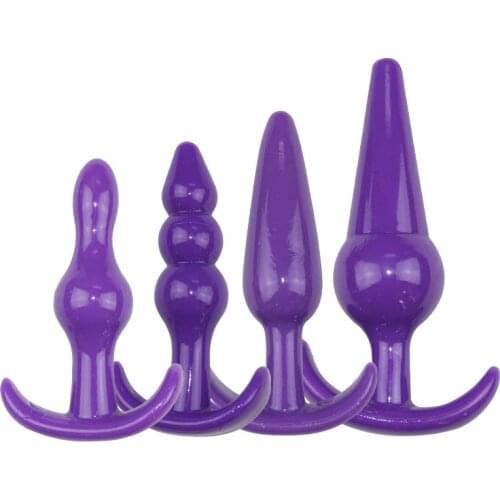 4 Pcs Exotic Erotic Accessories Sexy Silicone Anal Plug Ms. Anal Massager Anal Expansion Apparatus Adult Sex Products SM Toys