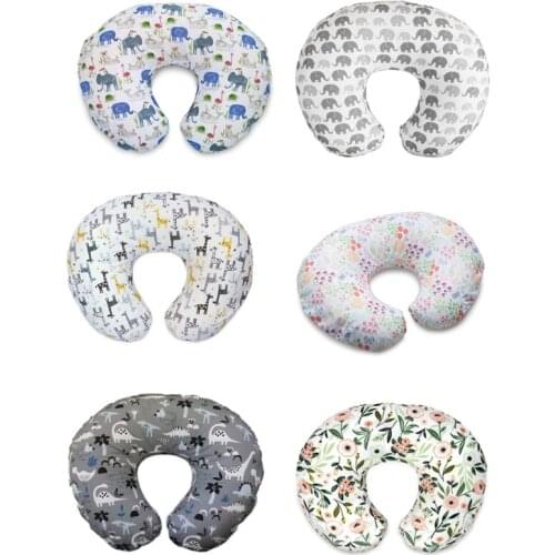 97BC Newborn Nursing Pillowcase Floral Pattern Pillowcase Breastfeeding U-shaped Pillowcase Cushion Cover Pillowcase