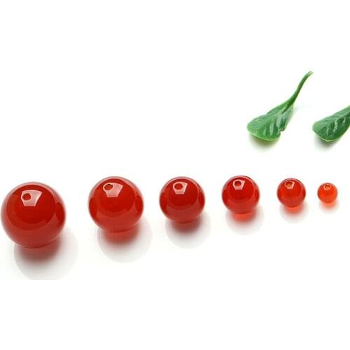 Grade 3A Red Agate Stone Beads Natural DlY Bracelet Necklace Accessories 4,6,8,10,12mmW Each