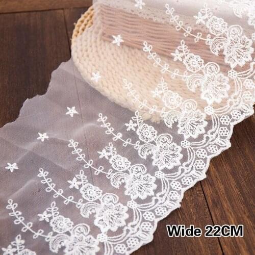 Black And White Lace Fabric Embroidered Sewing Supplies Ribbon Lace Trim Dress DIY Garment Curtains Accessories