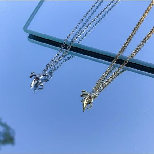 Zircon fruit banana necklace choker chain pendant charm women necklace fashion costume jewellery boutique