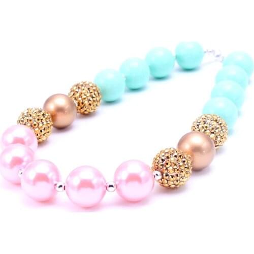 MHS.SUN Child Girls Chunky Bubblegum Necklace Cute Design Kids Baby Beads Chunky Necklace Handmade Party Jewelry For Gifts