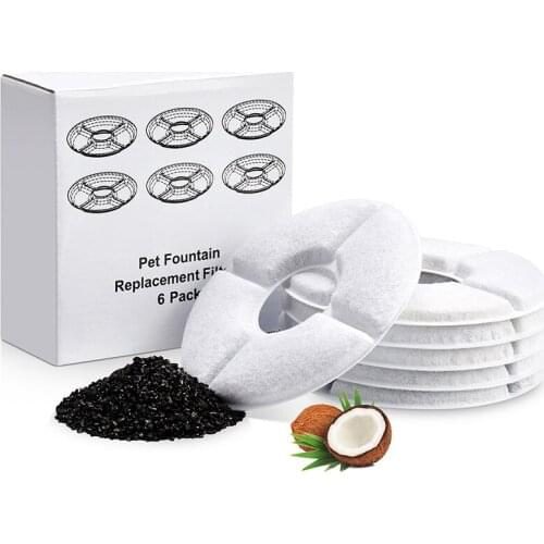 Pet filter element pet water dispenser accessories round coconut shell activated carbon plate