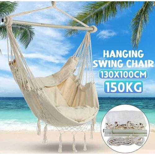 Camping Hammock Portable Hanging Swing Chair Outdoor Furniture Hanging Rope Lazy Chair Swing Chair Garden Thickened Hammock