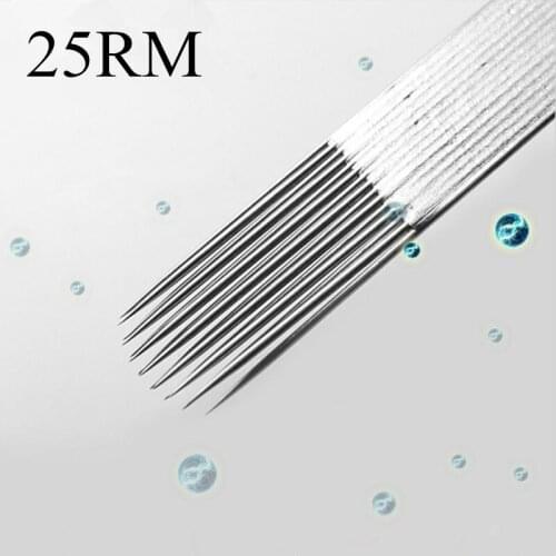 Box Of 50pcs Disposable Sterilized 25RM Tattoo Needles (25 Curved Magnum) Wholesale Supply