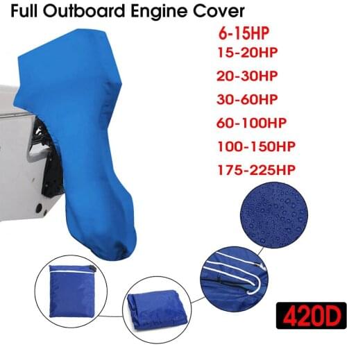 420D 6-225HP Boat Full Outboard Engine Cover Protection Blue For 6-225HP Motor Waterproof Sunshade Dust-proof