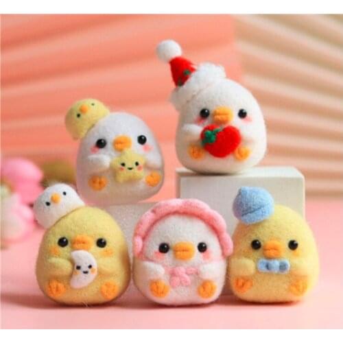 Cartoon Duck wool needlepoint kit wool felt needle felting decoration craft needlecraft DIY handmade