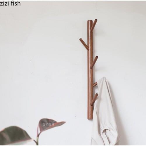 Japanese-style Wooden Coat Hook Home Bedroom Decoration Coat Hook Wall-mounted Coat Rack Load Bearing 15KG