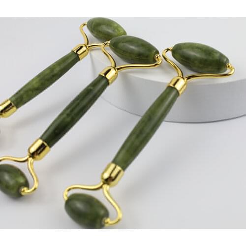 Jade Stone Facial Massage Roller For Face Natural Massager Green Guasha Thin Lift Beauty Slimming Tools Roller