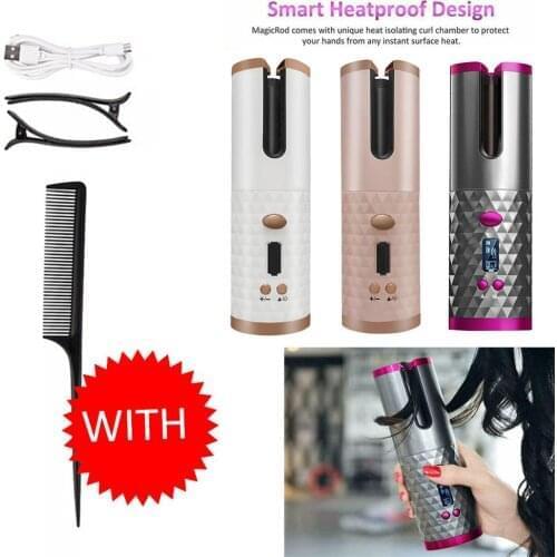 VIP Cordless Automatic Hair Curler iron wireless Curling USB
