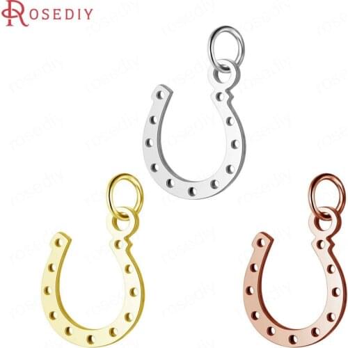 37285)10PCS 10x17MM Quality Gold Color Stainless Steel U Shape Charms Pendants Jewelry Making Supplies Diy Findings Accessories