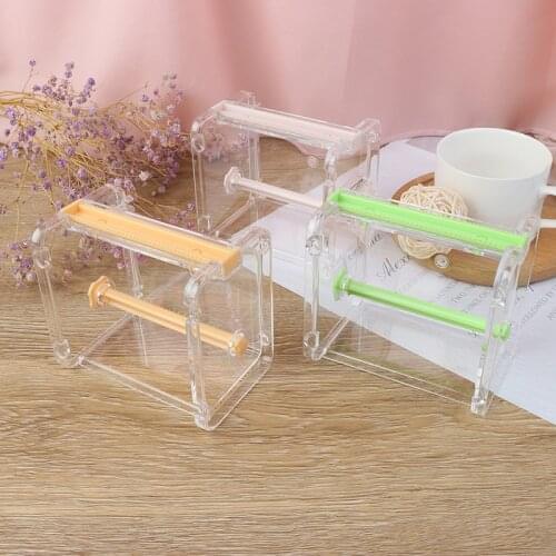 Transparent Tape Cutter Box Office Gadgets Accessories Japanese Hand Ledger Desktop Tape Holder Box Belt Cutter