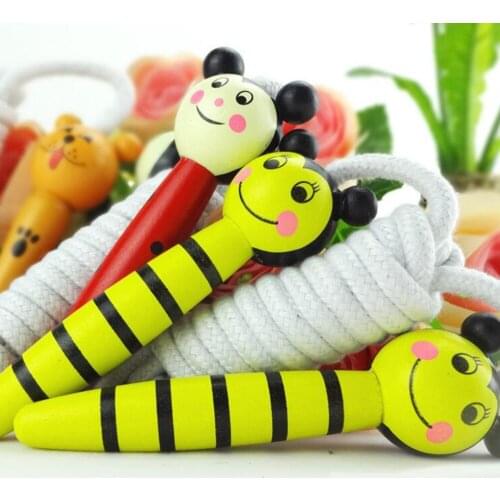 Skipping Rope Motion Wood Grip Handle Kid Fitness Exercise Speed Jump 2.1M