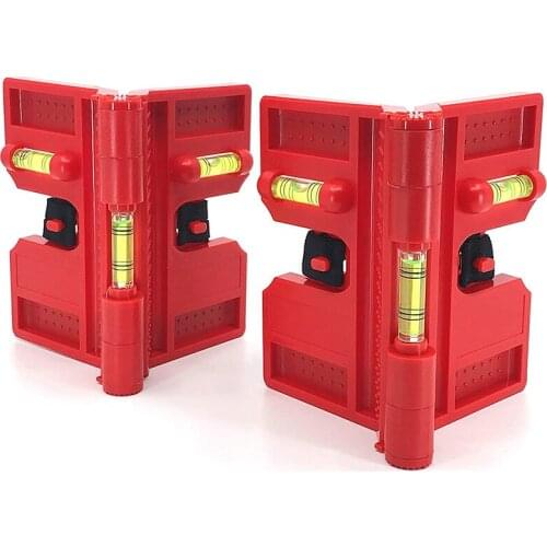 Spirit Level,Magnetic Post Level Tool Folds for Storage,Cross Check Bubble Level(Pack Of 2)