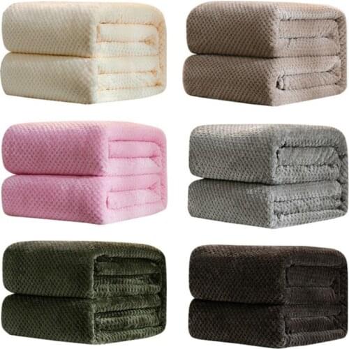 Warm Luxury Pure Mesh Blanket Baby Fleece Blanket Towel Sofa Blanket Pineapple Grille Flannel Throw For Home Sofa Bed Bedsheet