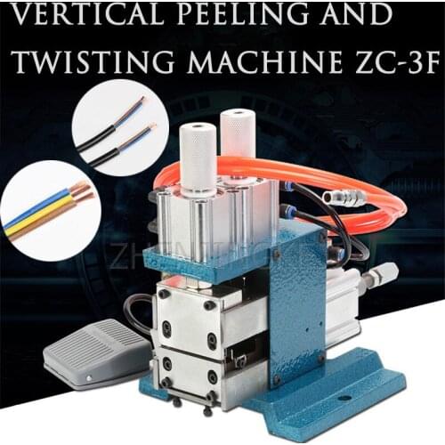 Upright Pneumatic Stripping Machine Short Thin Line Peeler Small Vertical Peeling Processing Equipment Peel Thread Length 3-25MM