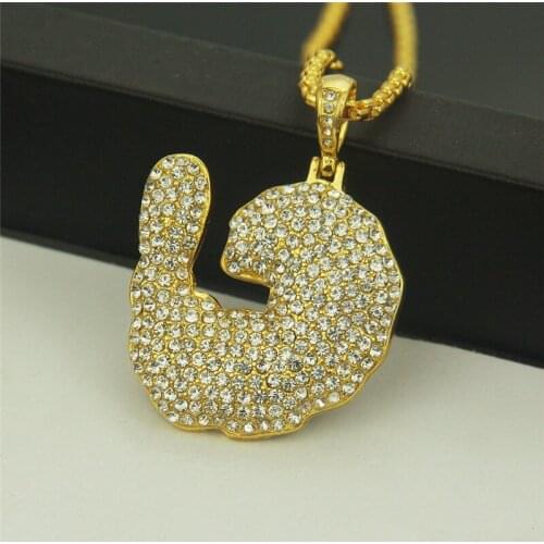 1PC Hip-hop Zircon Shrimp Creative Pendant Necklace Nightclub Cool Mens Accessories