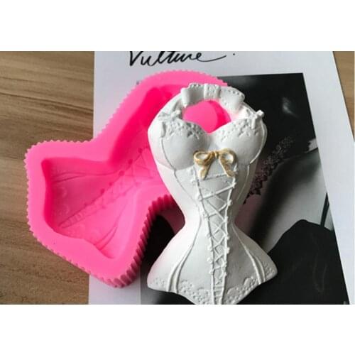 1pcs Corset Swimsuit lace cake silicone mold fondant mold Birthday cake decorating tools chocolate gumpaste mold