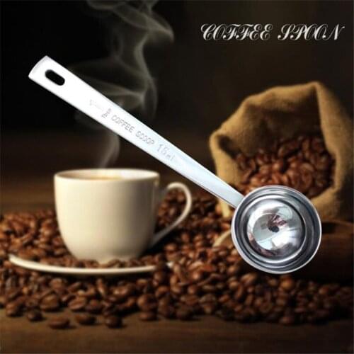 1PC Coffee Scoop Tablespoon exact 15ML Stainless Steel Measuring Coffee Spoon Long Handled Coffee Scoop coffee accessories #LR3
