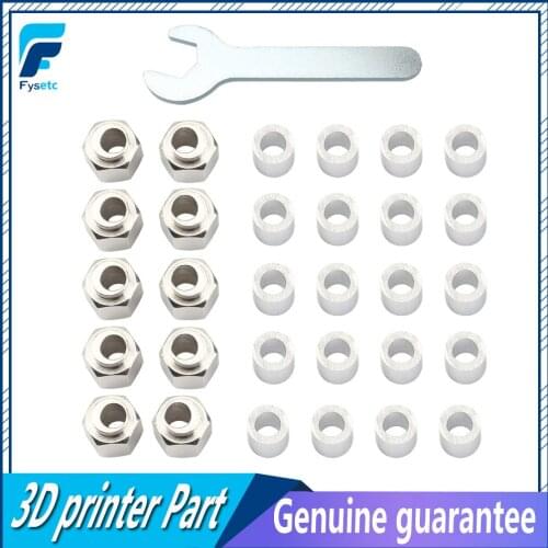 FYSETC 10PCS Hexagonal Eccentric Column 20PCS Round Column Height 8mm Inner Hole 5mm for V Wheel 3D Printer Parts