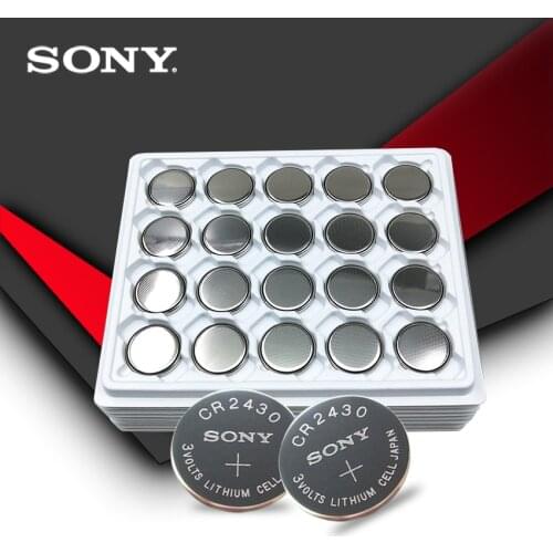 100pc/lot Sony 100% Original CR2430 CR 2430 3V Lithium Button Cell Battery Coin Batteries For Watches,clocks,hearing aids