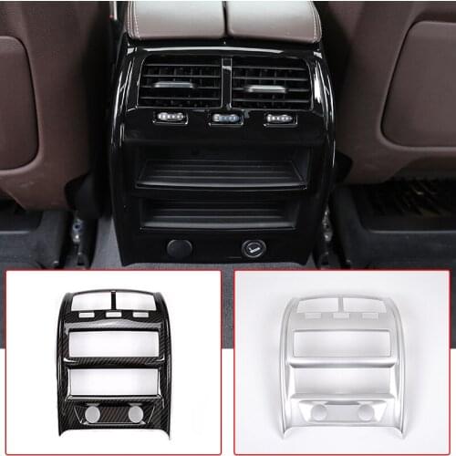 3 Colors Car Rear Row Air Conditioning Vent Frame Cover Trim Sticker ABS Chrome For BMW 5 Series G30 2018-2020 Car Accessory
