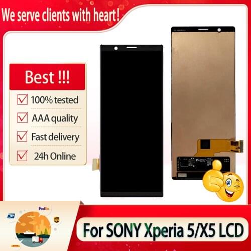 6.1" Orig LCD For SONY Xperia 5 X5 LCD Display Touch Screen Digitizer Assembly Replacement Parts J8210 J8270 J9210 LCD+Frame